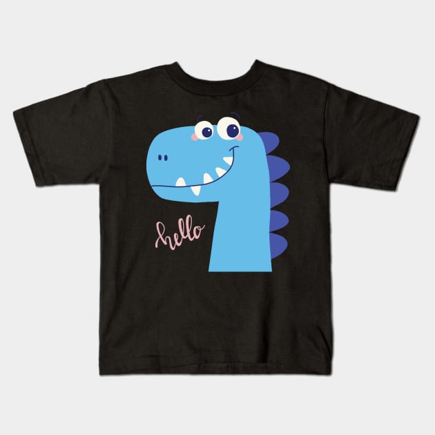 Cute Dinosaur Kids T-Shirt by valentinahramov